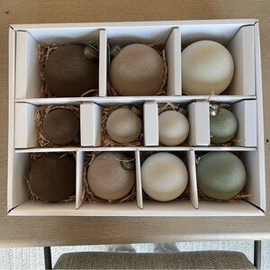 Studio McGee Threshold Set of 11 Velvet Flocked Holiday Ornaments